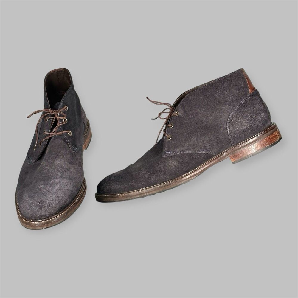 Johnston & Murphy Mens Chukka Boots Size 10M Blue Suede Lace Up J Murphy